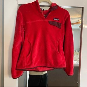 Red Patagonia Fleece with Hoodie